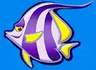 Symbol White and Purple Fish